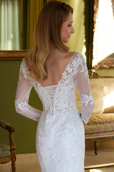 Long Sleeve Cape Bridal Gown by GLS Gloria GL3605 - Long Formal Dresses