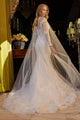 Long Sleeve Cape Bridal Gown by GLS Gloria GL3605 - Long Formal Dresses