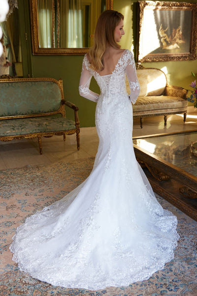 Long Sleeve Cape Bridal Gown by GLS Gloria GL3605 - Long Formal Dresses