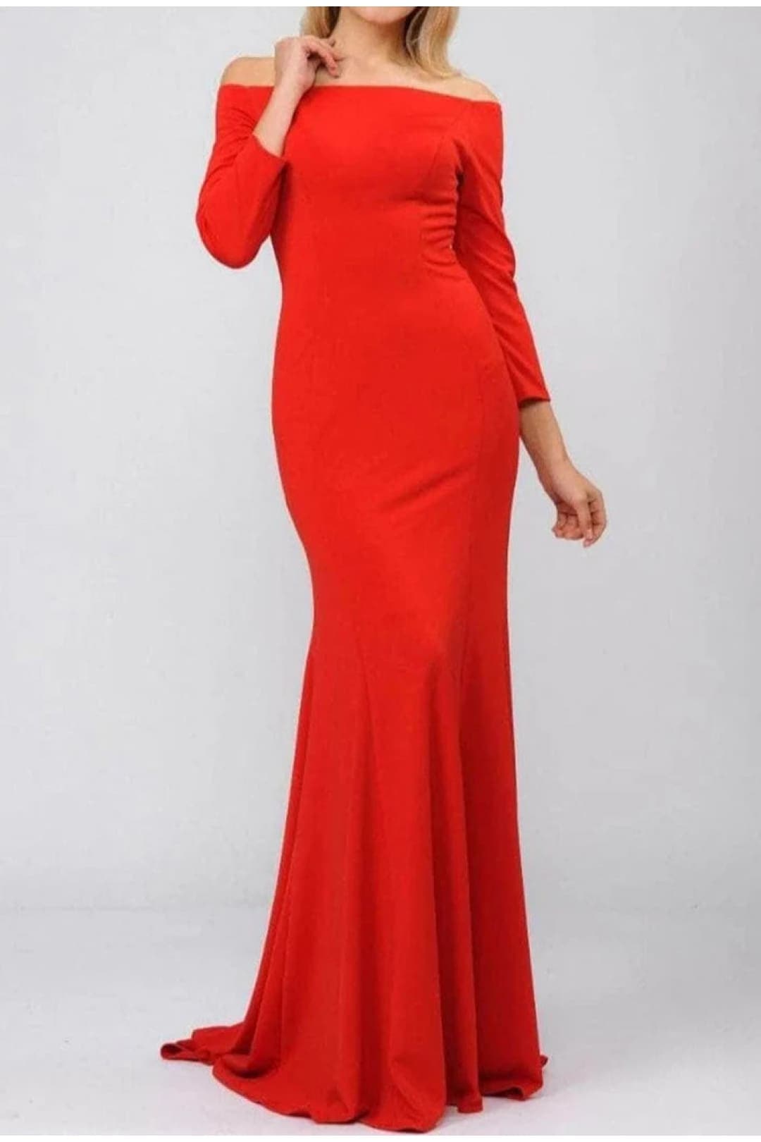 Long Sleeve Dresses - RED / XS
