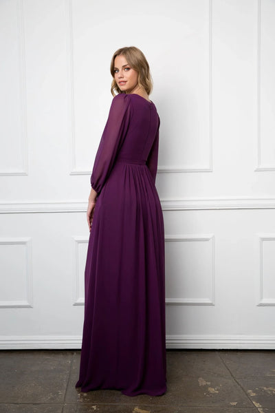 Long Sleeve Mother of the Bride Chiffon Dress Sale - Mother of the Bride Dress