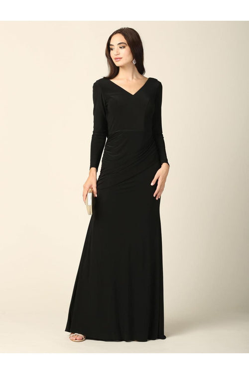 Long Sleeve Mother of the Bride Formal Dress - The Dress Outlet