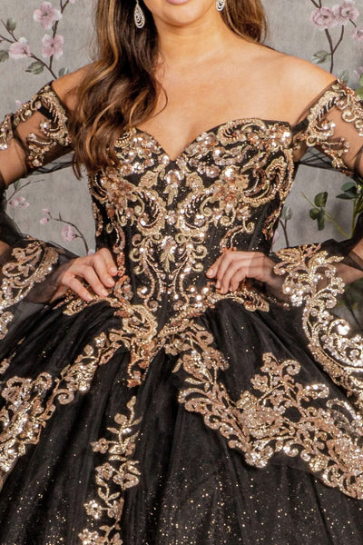 Long Sleeve Off Shoulder Ball Gown by Elizabeth K GL3184 - Quinceanera Dresses