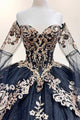 Long Sleeve Off Shoulder Ball Gown by Elizabeth K GL3184 - Quinceanera Dresses
