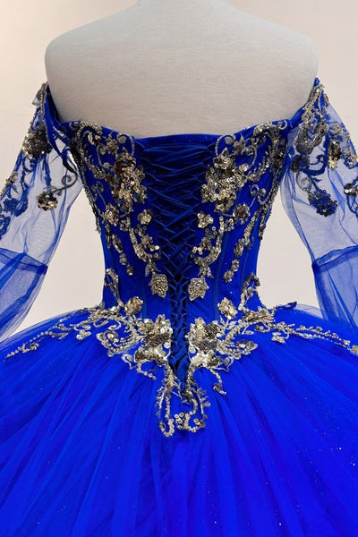 Long Sleeve Off Shoulder Ball Gown by Elizabeth K GL3184 - Quinceanera Dresses