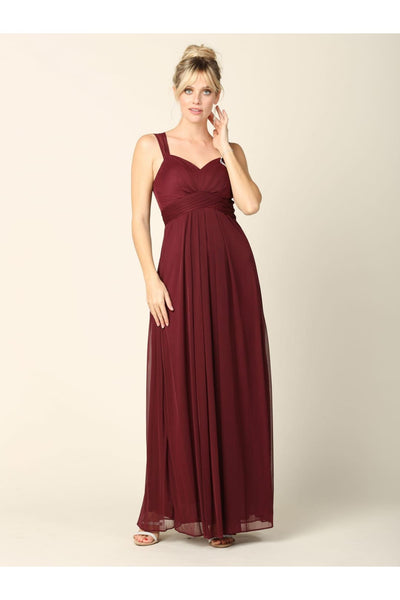Long Sleeveless Bridesmaid Chiffon Dress - The Dress Outlet