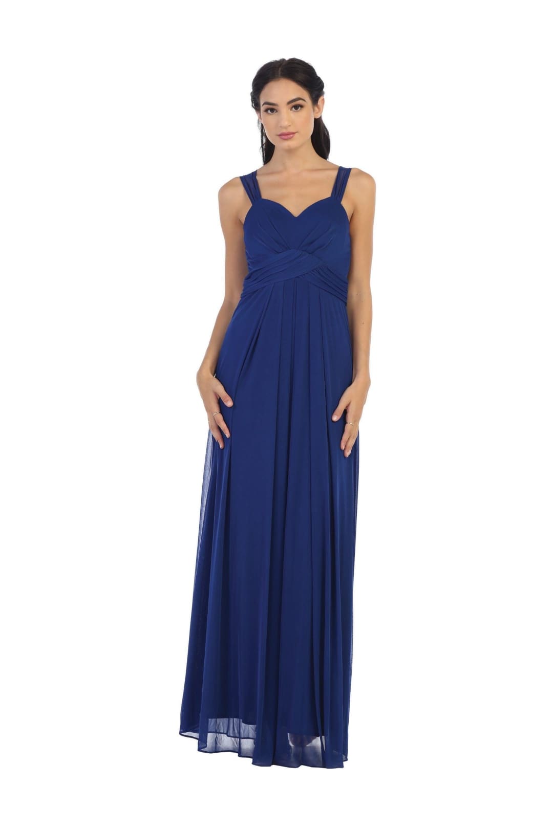Long Sleeveless Bridesmaid Chiffon Dress - The Dress Outlet