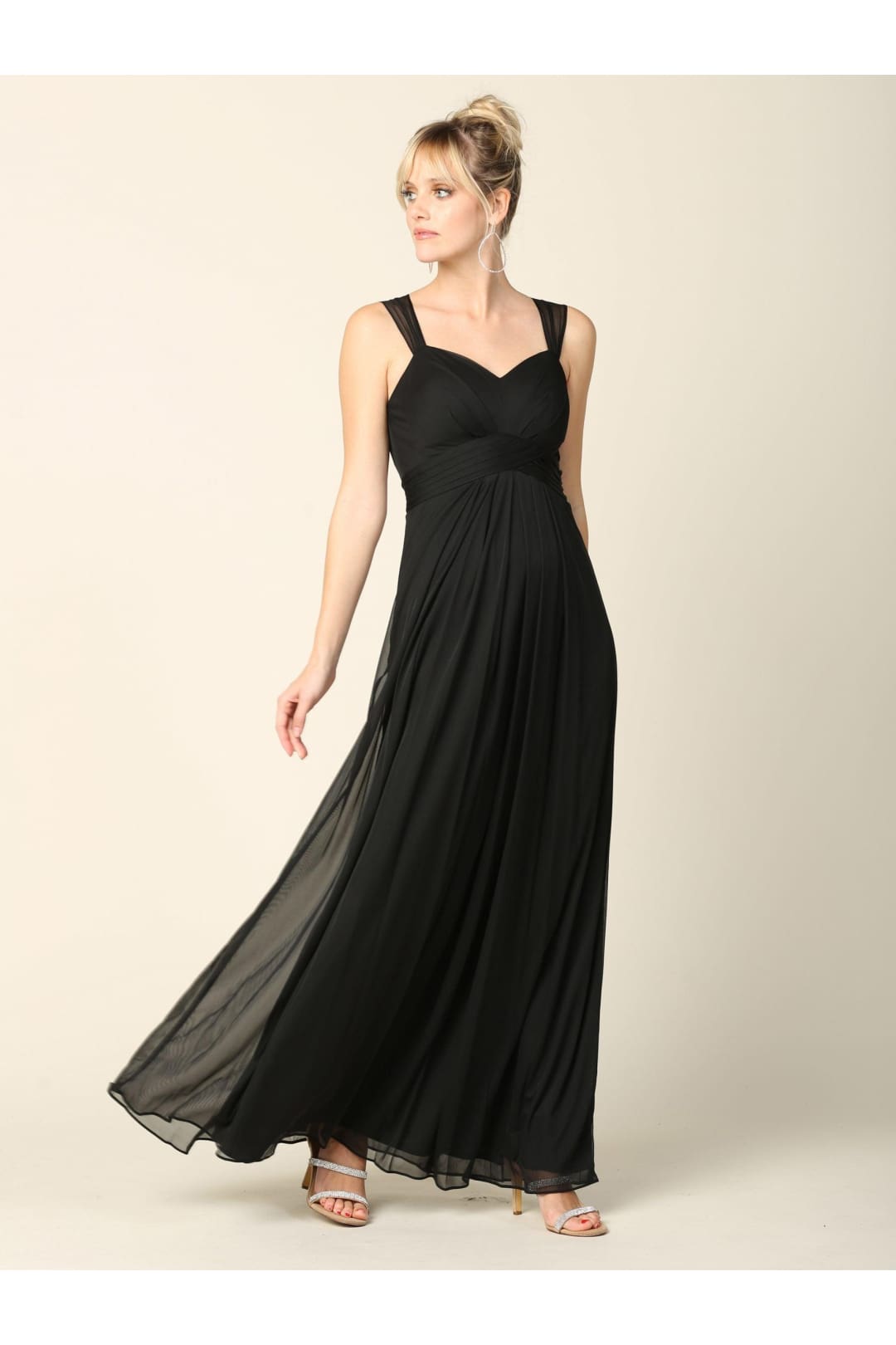 Long Sleeveless Bridesmaid Chiffon Dress - The Dress Outlet