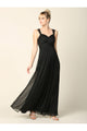 Long Sleeveless Bridesmaid Chiffon Dress - The Dress Outlet