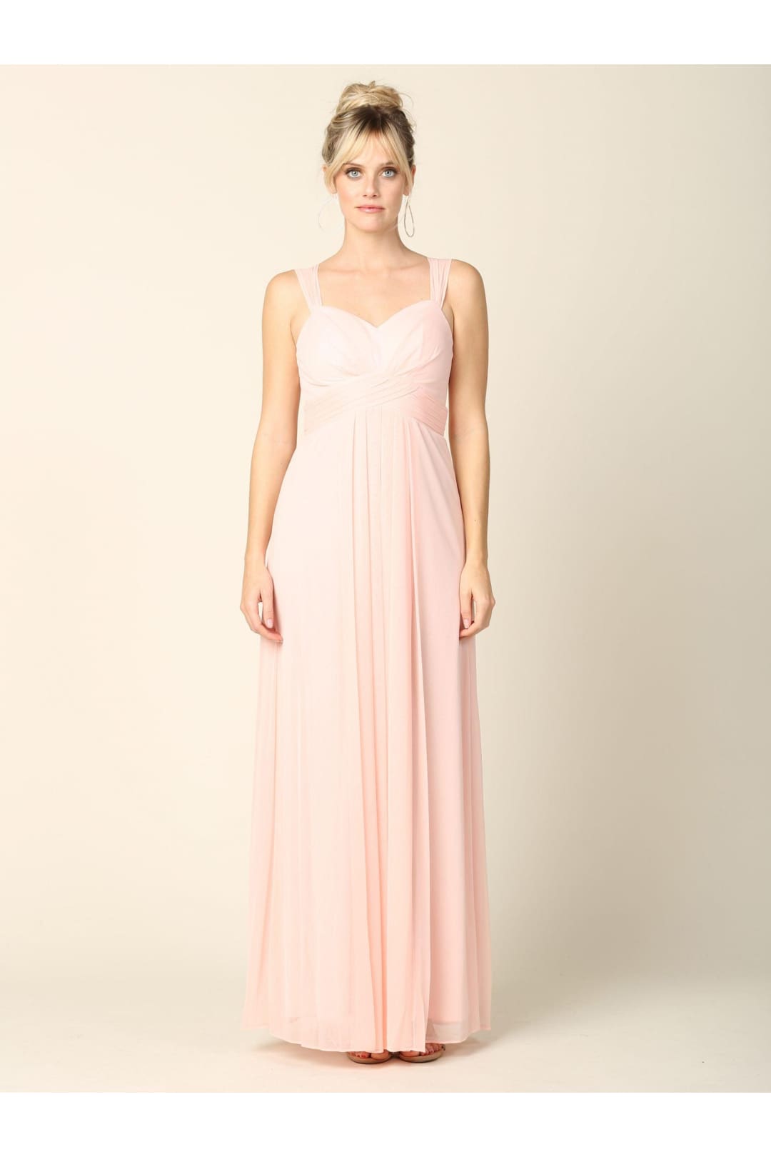 Long Sleeveless Bridesmaid Chiffon Dress - The Dress Outlet