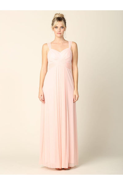 Long Sleeveless Bridesmaid Chiffon Dress - The Dress Outlet