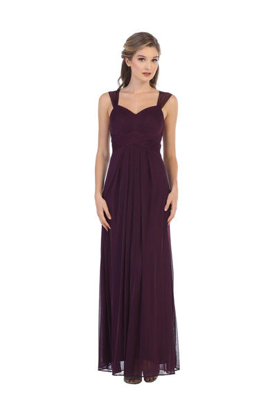 Long Sleeveless Bridesmaid Chiffon Dress - The Dress Outlet