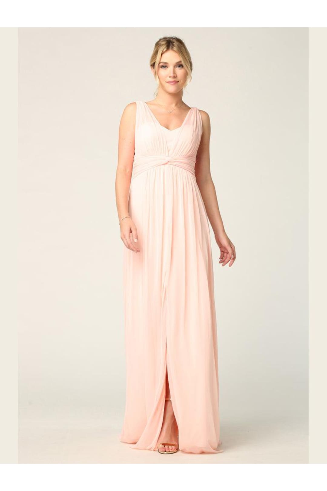 Long Sleeveless Bridesmaid Dress - The Dress Outlet