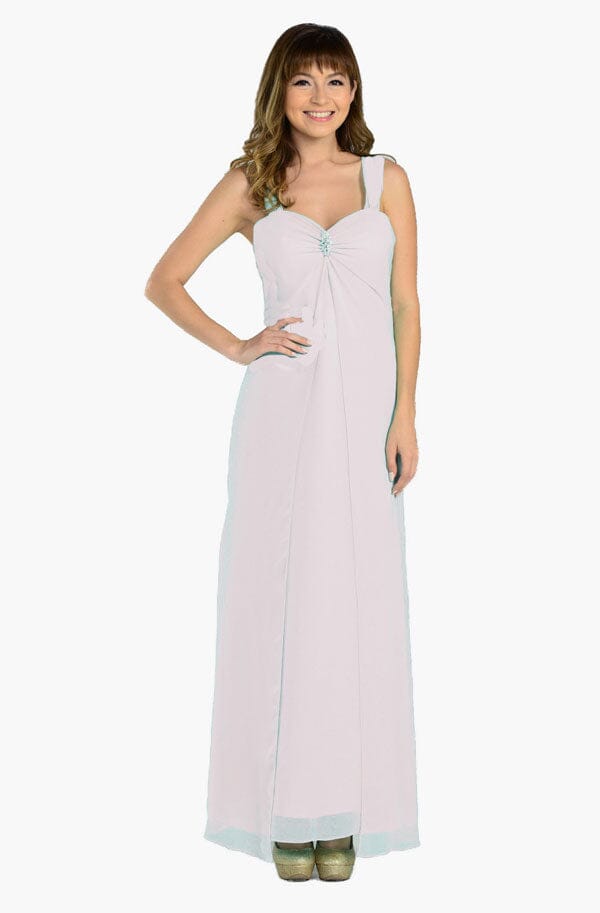 Poly USA White Long Formal Dresses
