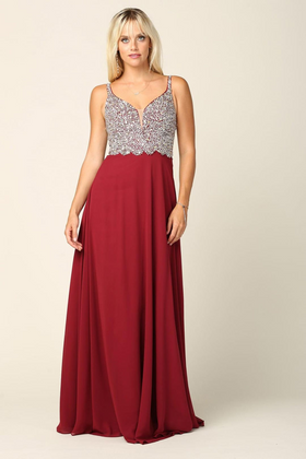 Eva USA 5165 Long Sleeveless Formal Chiffon Dress