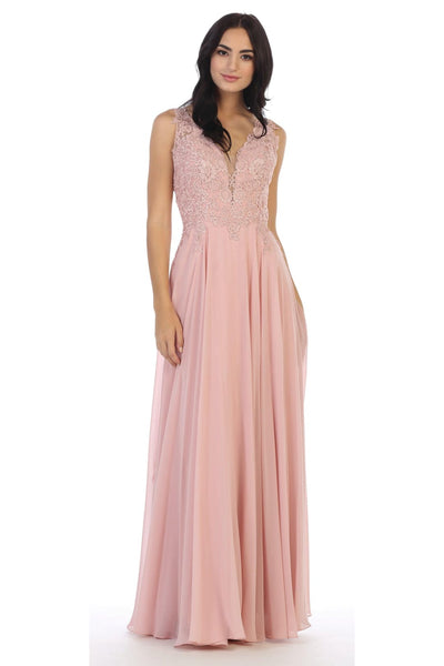 Long Sleeveless Formal Mother of the Bride Dress - The Dress Outlet