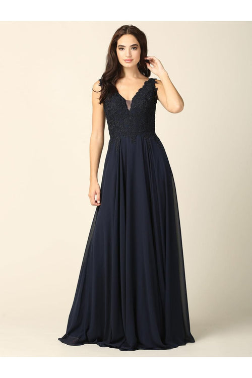 Long Sleeveless Formal Mother of the Bride Dress - The Dress Outlet