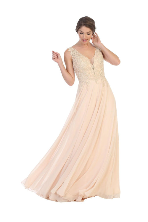 Long Sleeveless Formal Mother of the Bride Dress - The Dress Outlet
