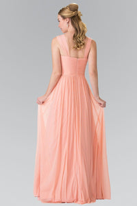 Long Sleeveless Pleated Dress with Front Cutout by Elizabeth K GL2366 - Long Formal Dresses