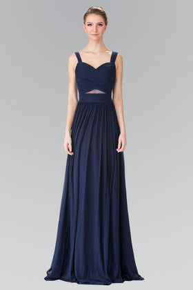 Long Pleated Cutout Dress by Elizabeth KGL2366