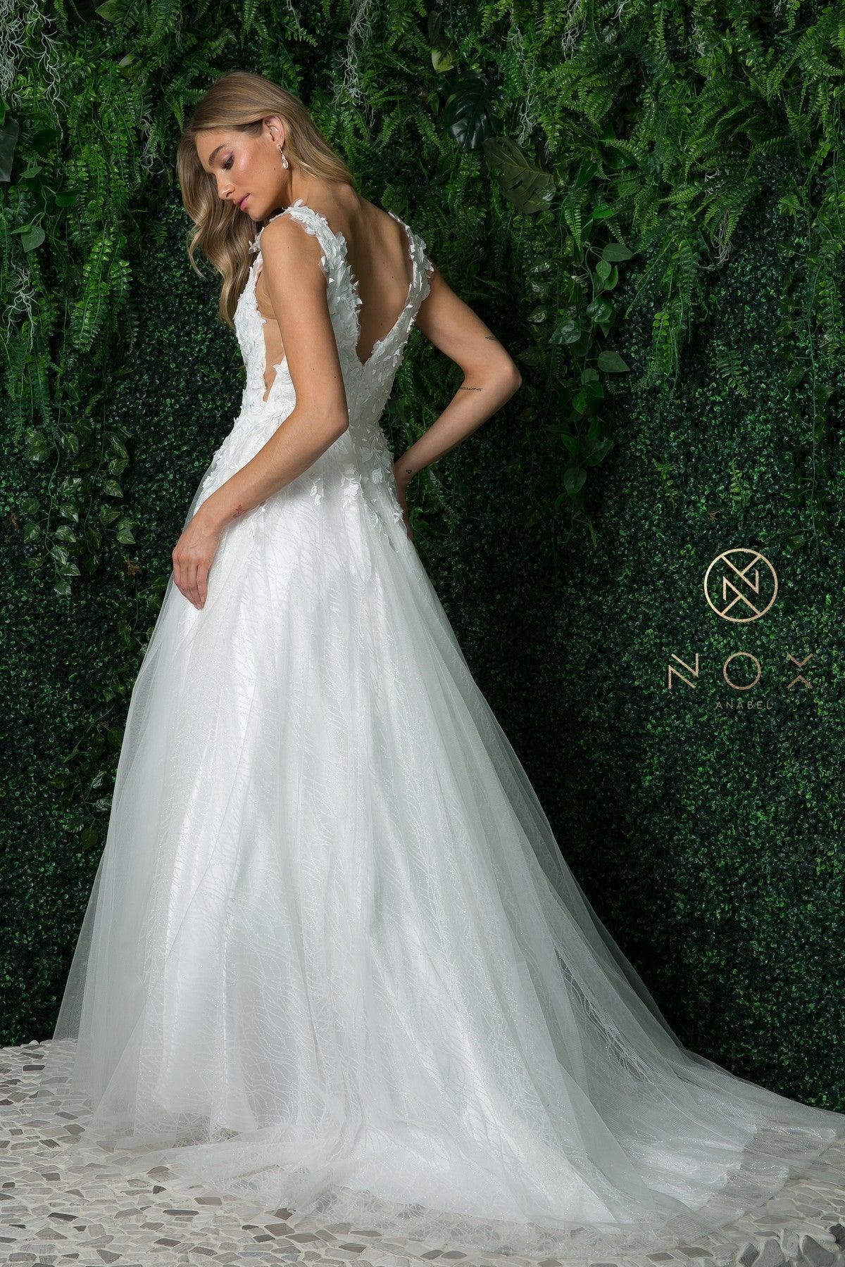 Nox Anabel JR930 Sleeveless Tulle Long Wedding Dress
