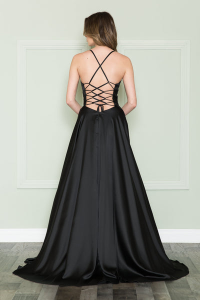 Poly USA 8910 Long Square Neck Dress