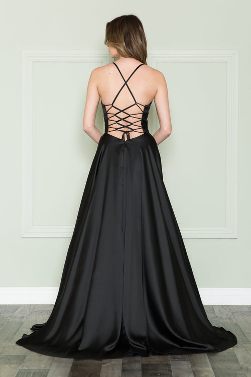 Poly USA 8910 Long Square Neck Dress