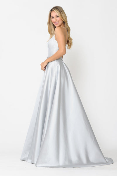 Poly USA 8684 Long Square Neck Dress with Corset Back