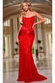 Long Strapless Lace Prom Dress: Jovani 43856 - Red/Nude / Prom