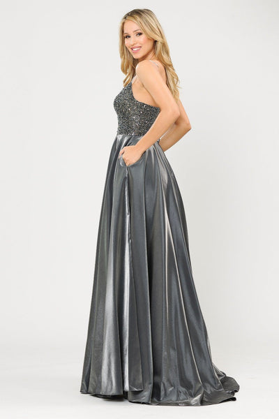 Poly USA 8674 Long Sweetheart Dress with Beaded Bodice