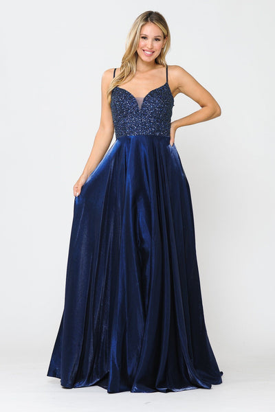 Poly USA 8674 Long Sweetheart Dress with Beaded Bodice