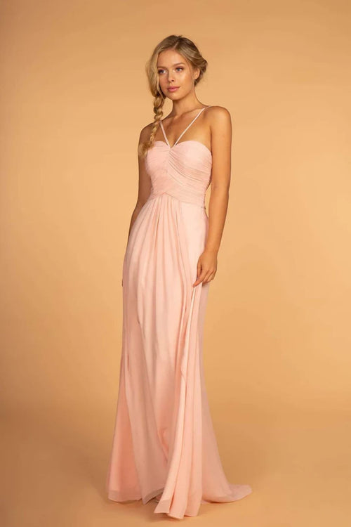 Long Sweetheart Dress with Pleated Bodice by Elizabeth K GL2607 - XS / Blush - Long Formal Dresses