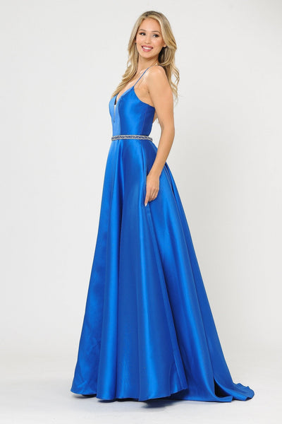 Poly USA 8688 Long Sweetheart Mikado Dress with Corset Back