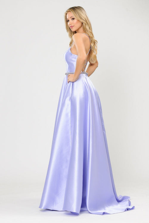 Poly USA 8688 Long Sweetheart Mikado Dress with Corset Back