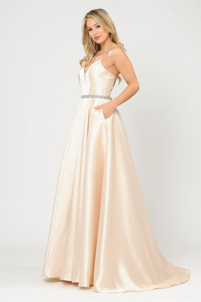 Poly USA 8688 Long Sweetheart Mikado Dress with Corset Back