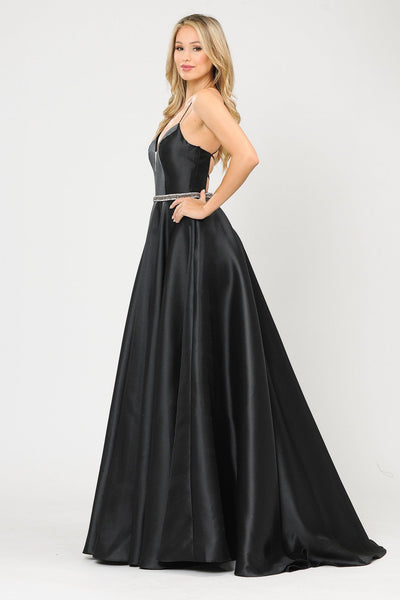 Poly USA 8688 Long Sweetheart Mikado Dress with Corset Back
