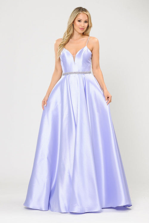 Poly USA 8688 Long Sweetheart Mikado Dress with Corset Back