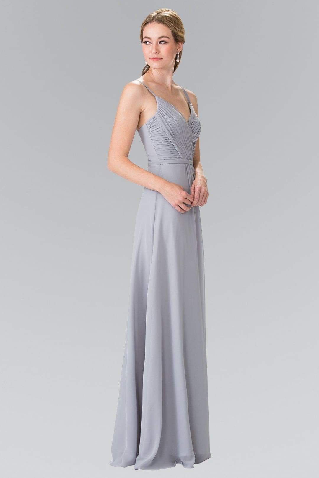 Long Sweetheart Spaghetti Strap Pleated Dress by Elizabeth K GL2374 - Long Formal Dresses