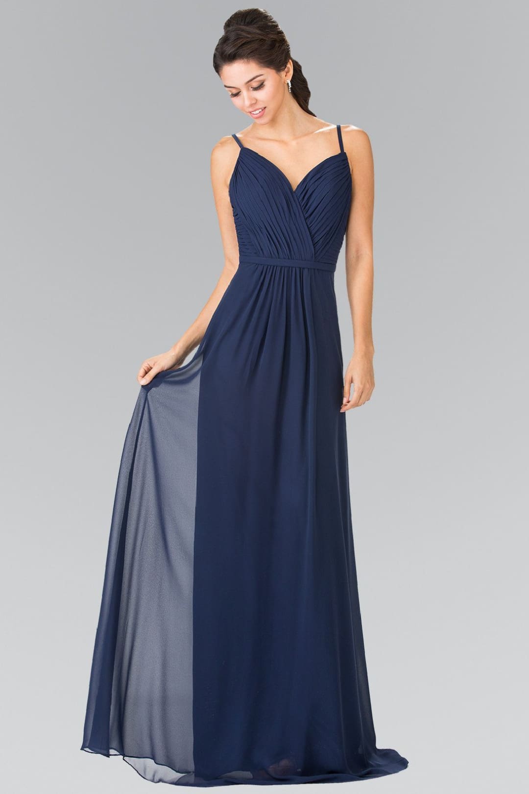 Long Sweetheart Spaghetti Strap Pleated Dress by Elizabeth K GL2374-Long Formal Dresses-ABC Fashion