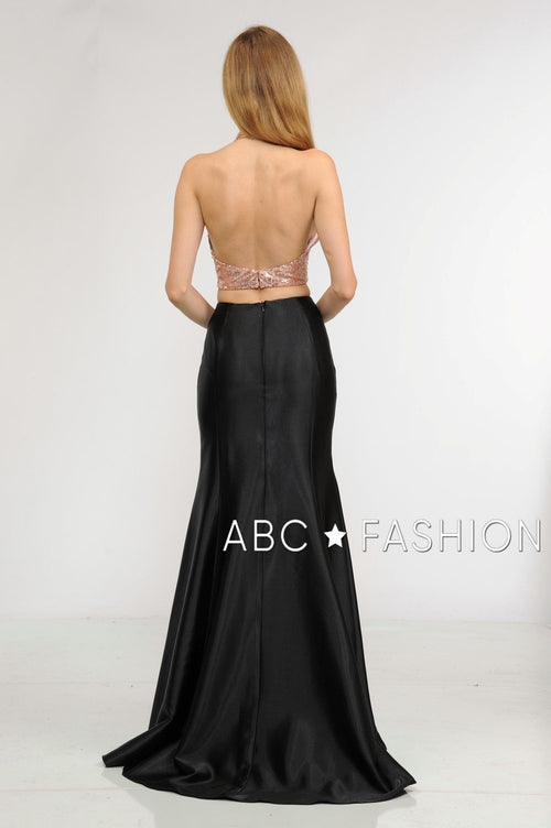 Poly USA Rose Gold Long Formal Dresses