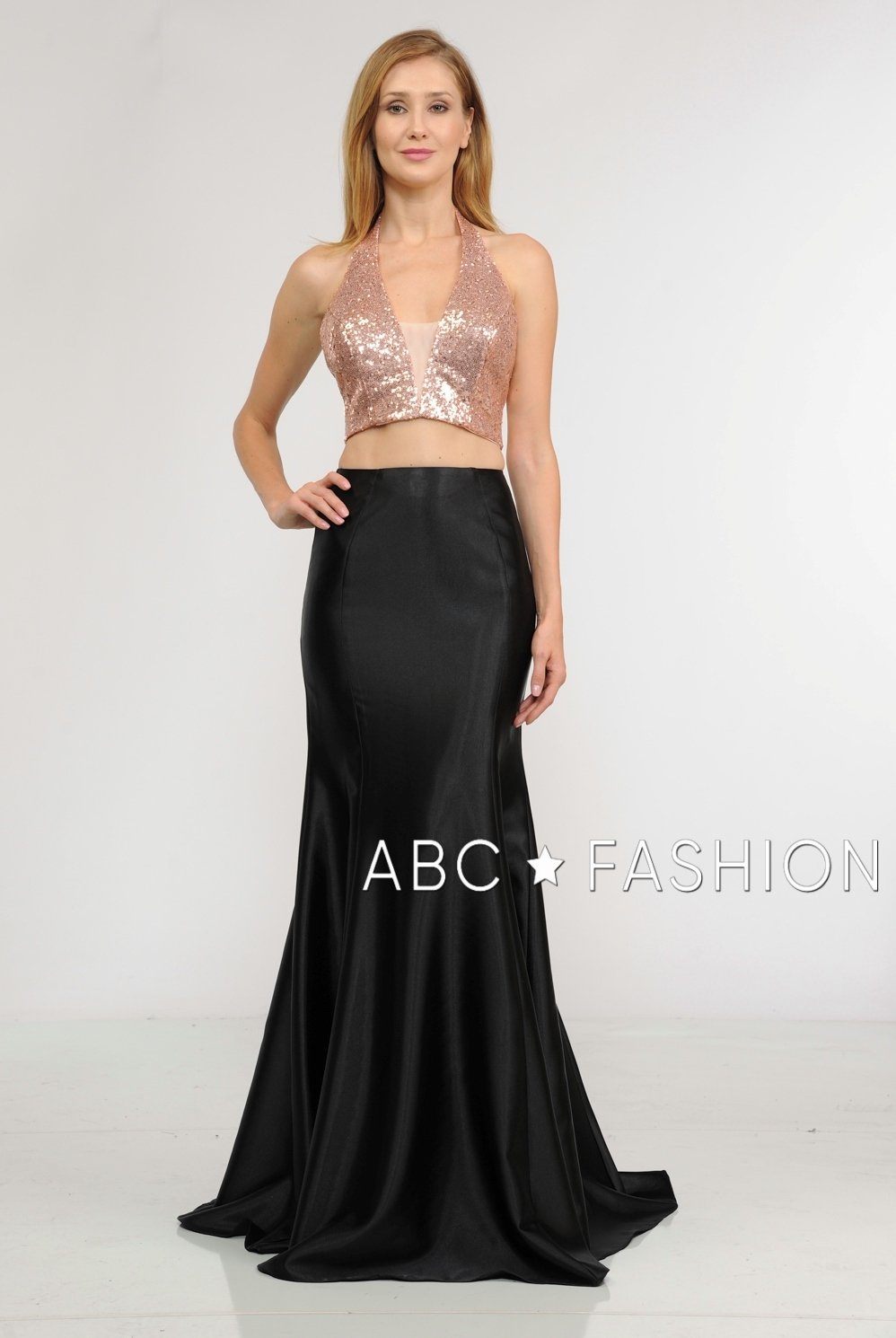 Poly USA Rose Gold Long Formal Dresses