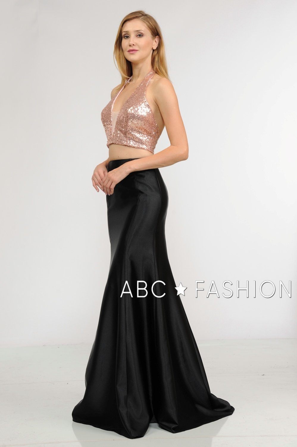 Poly USA Rose Gold Long Formal Dresses