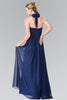 Long V-Neck Chiffon Halter Dress by Elizabeth K GL2362 - Long Formal Dresses