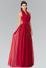 Long V-Neck Chiffon Halter Dress by Elizabeth K GL2362 - Long Formal Dresses