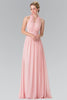 Long V-Neck Chiffon Halter Dress by Elizabeth K GL2362 - Long Formal Dresses