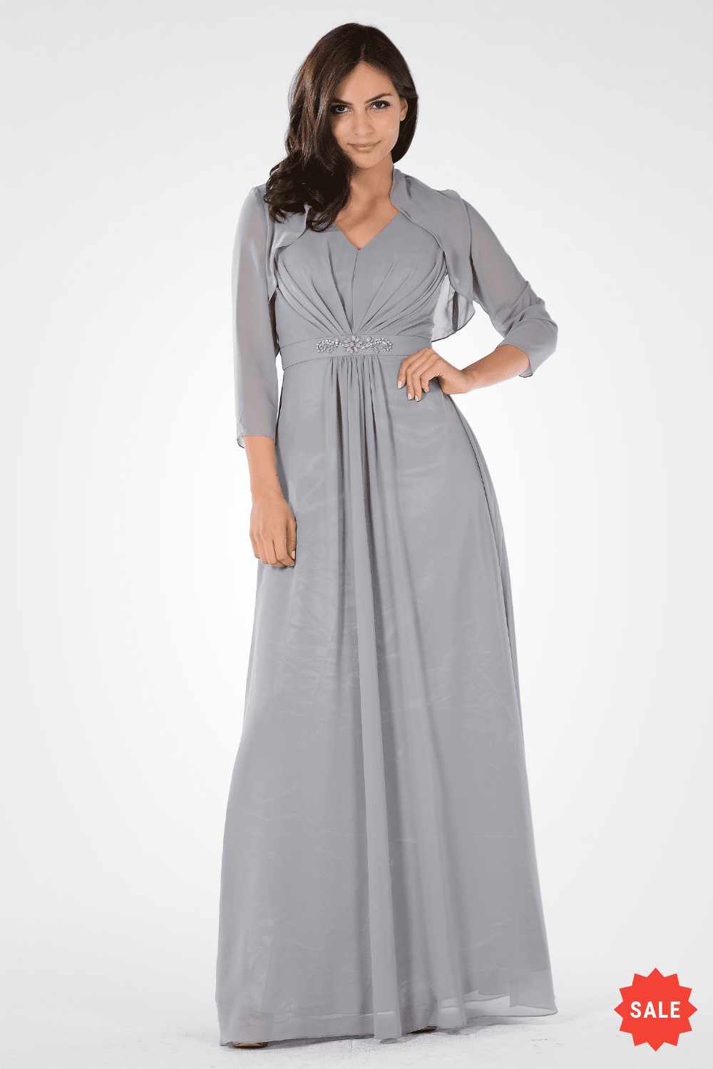 Poly USA Gray Long Formal Dresses
