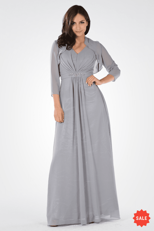 Poly USA Gray Long Formal Dresses