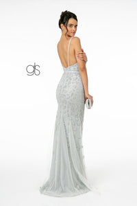 Long V-Neck Glitter Mermaid Dress by Elizabeth K GL2917 - Long Formal Dresses