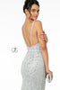 Long V-Neck Glitter Mermaid Dress by Elizabeth K GL2917 - Long Formal Dresses