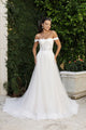 Long Wedding Dress Off The Shoulder A-Line Gown By Royal Queen RQ8182 - IVORY/NUDE / 4 - Dress